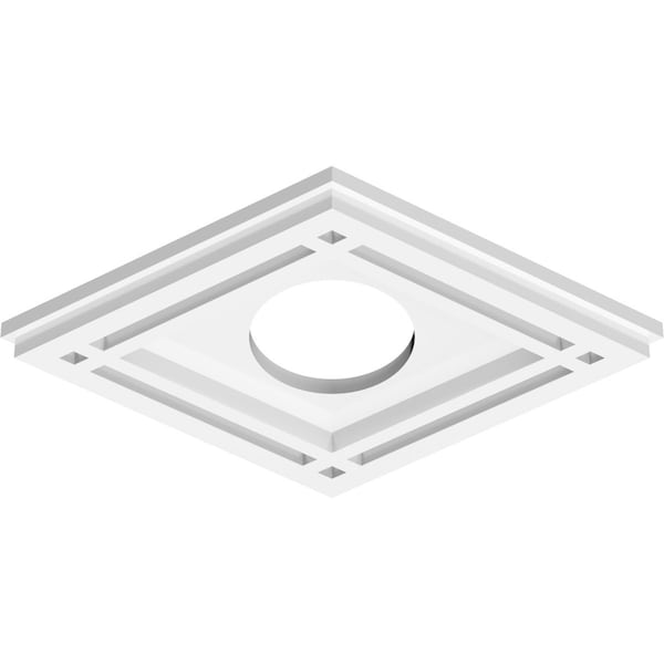 Diamond Architectural Grade PVC Contemporary Ceiling Medallion, 12W X 8H X 3ID X 4 1/4C X 1P